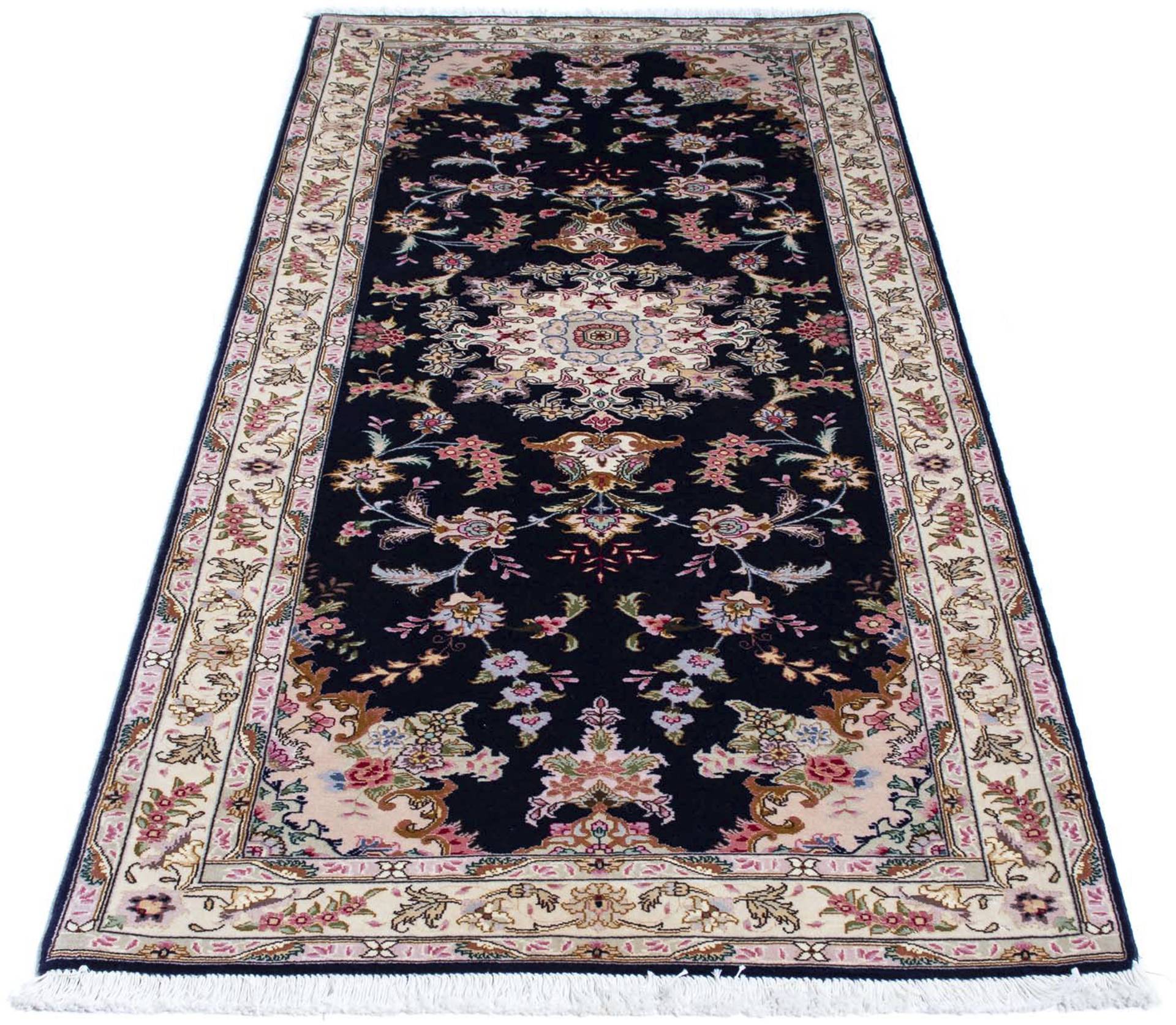 morgenland Orientteppich »Perser - Täbriz - Royal - 200 x 83 cm - dunkelblau«, rechteckig, Wohnzimmer, Handgeknüpft, Einzelstück mit Zertifikat von morgenland