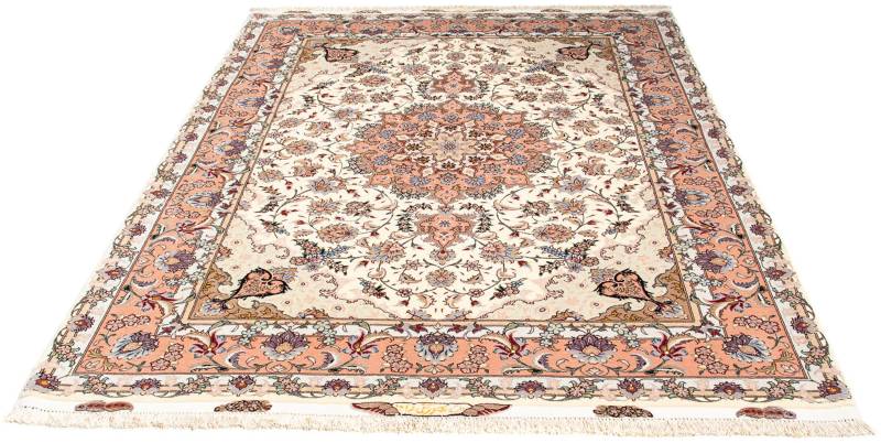 morgenland Orientteppich »Perser - Täbriz - Royal - 205 x 154 cm - beige«, rechteckig, 7 mm Höhe, Wohnzimmer, Handgeknüpft, Einzelstück mit Zertifikat von morgenland