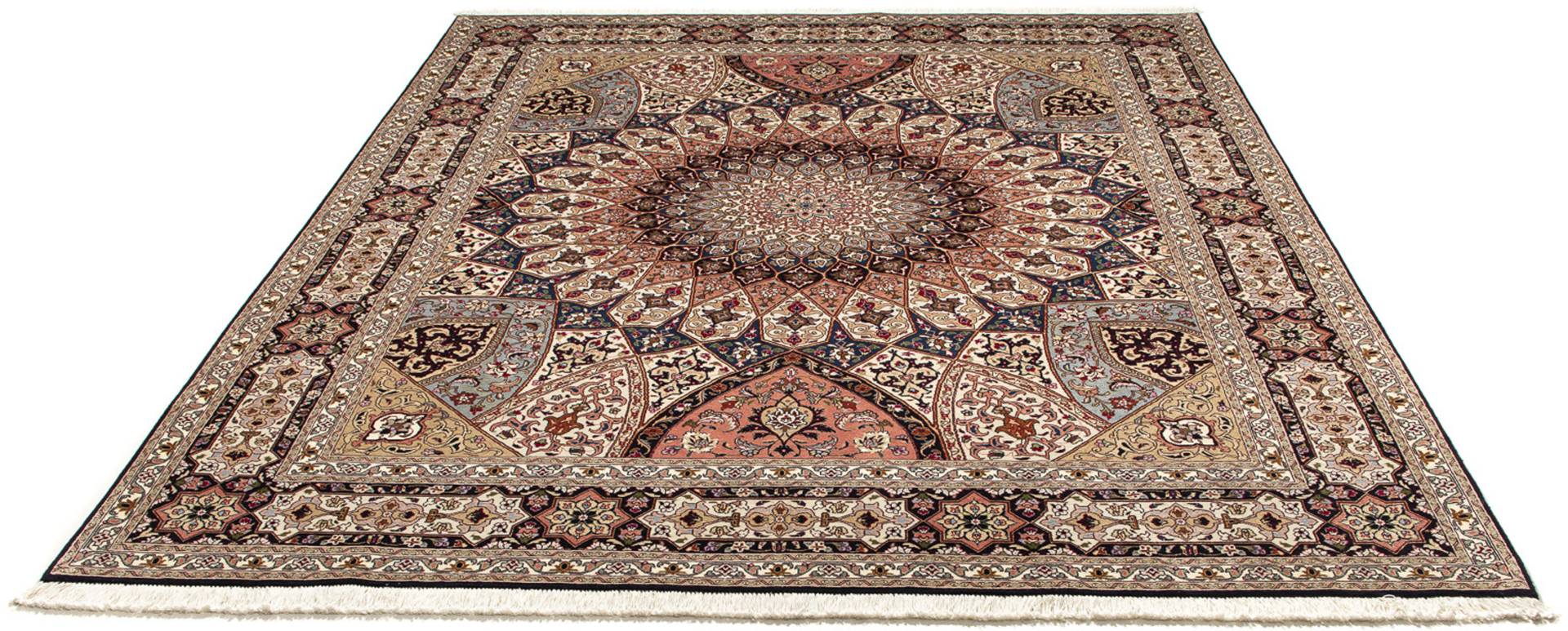 morgenland Orientteppich »Perser - Täbriz - Royal - 242 x 202 cm - mehrfarbig«, rechteckig, 7 mm Höhe, Wohnzimmer, Handgeknüpft, Einzelstück mit Zertifikat von morgenland