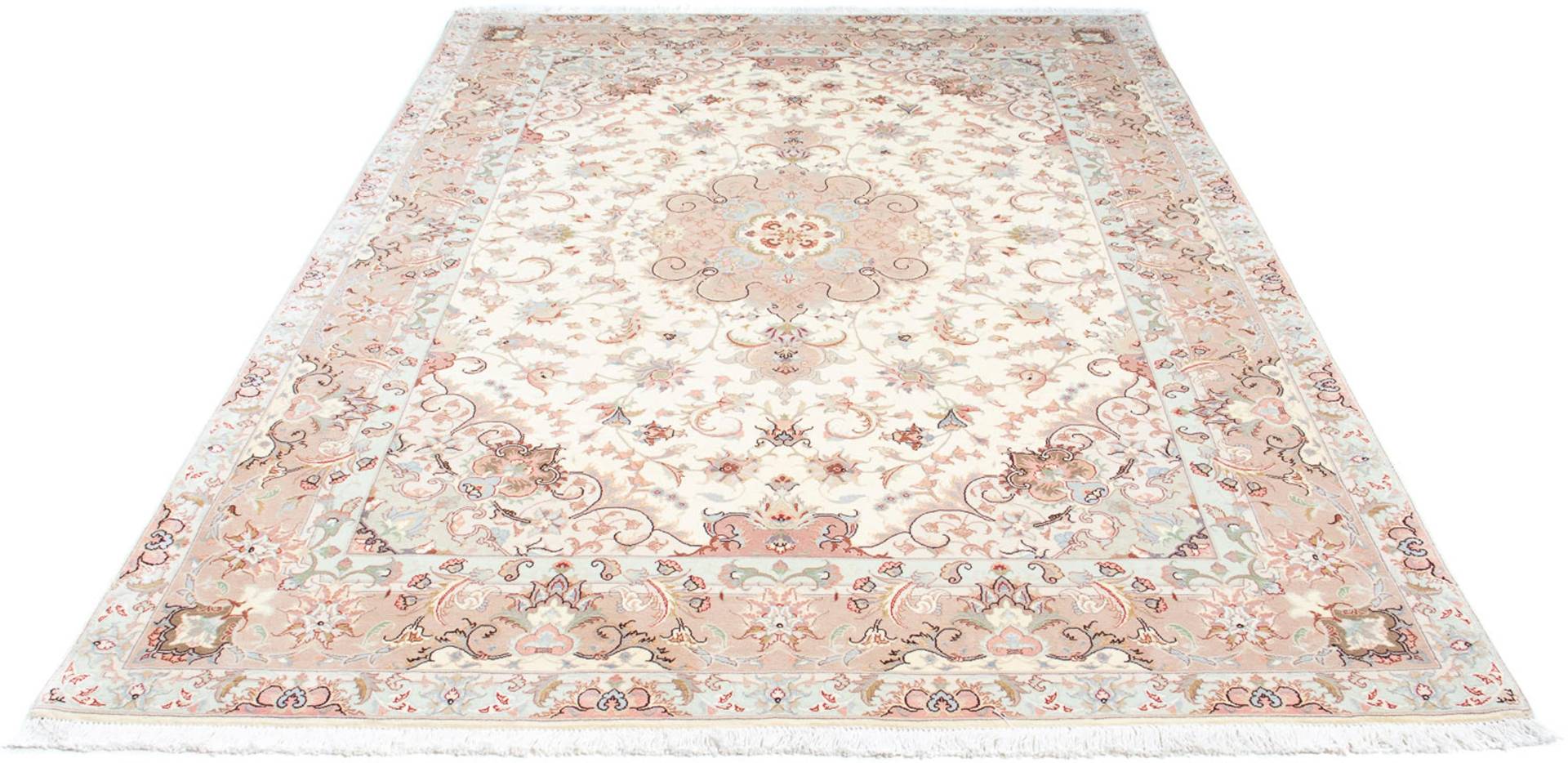 morgenland Orientteppich »Perser - Täbriz - Royal - 248 x 168 cm - beige«, rechteckig, Wohnzimmer, Handgeknüpft, Einzelstück mit Zertifikat von morgenland