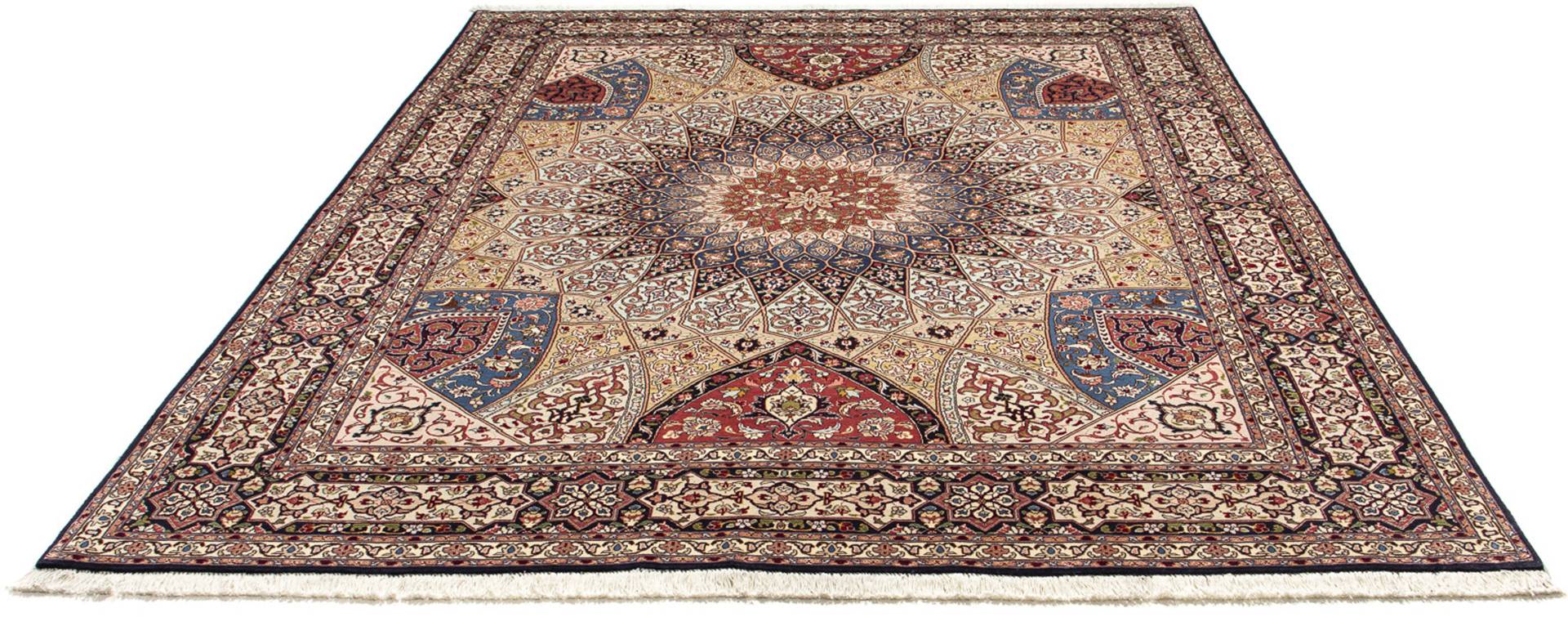 morgenland Orientteppich »Perser - Täbriz - Royal - 251 x 203 cm - mehrfarbig«, rechteckig, 7 mm Höhe, Wohnzimmer, Handgeknüpft, Einzelstück mit Zertifikat von morgenland