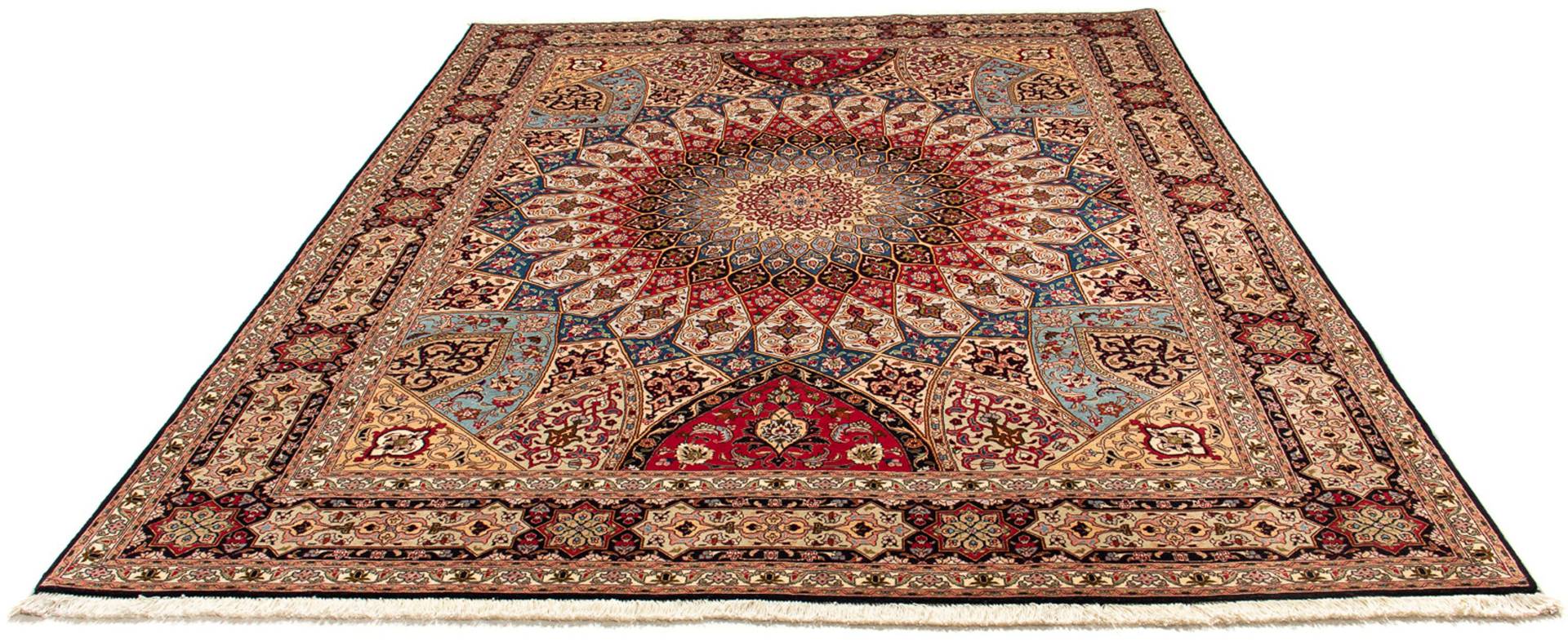 morgenland Orientteppich »Perser - Täbriz - Royal - 255 x 206 cm - hellbraun«, rechteckig, Wohnzimmer, Handgeknüpft, Einzelstück mit Zertifikat von morgenland