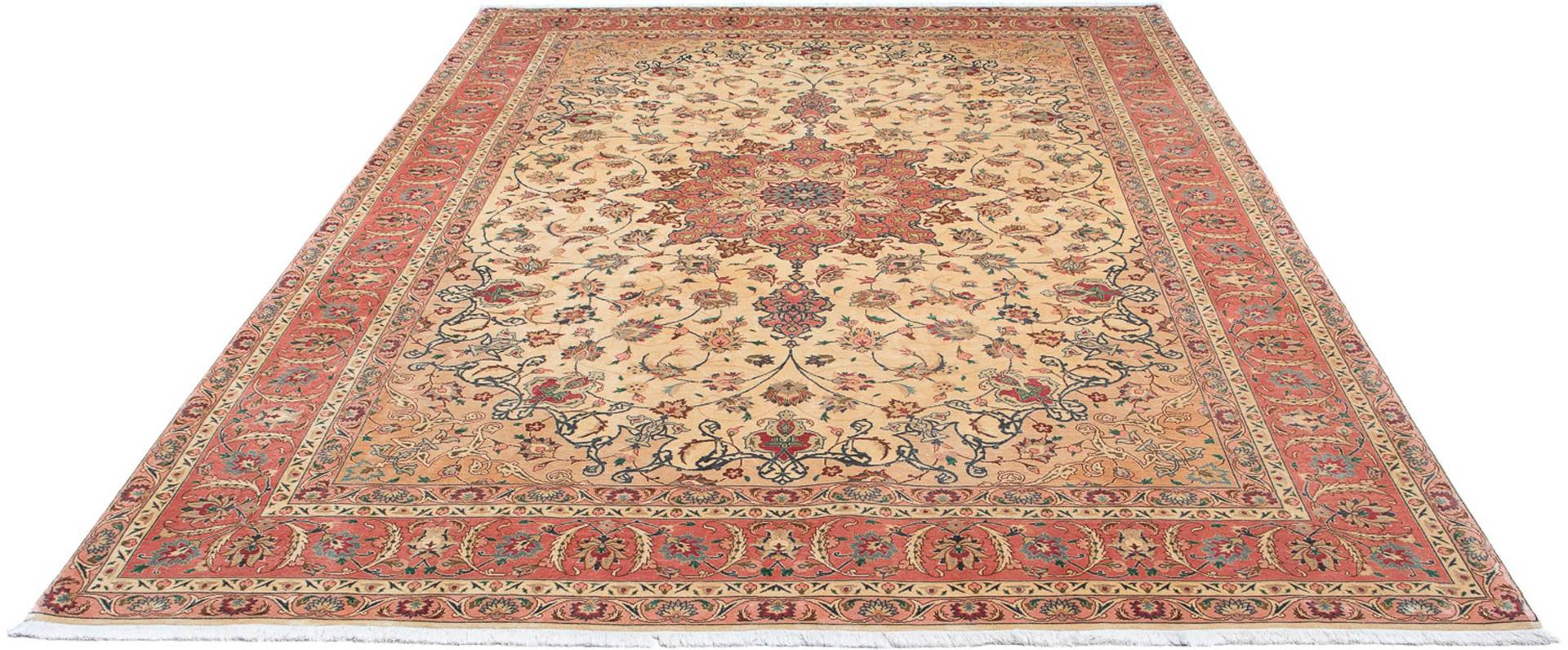 morgenland Orientteppich »Perser - Täbriz - Royal - 297 x 202 cm - hellbraun«, rechteckig, Wohnzimmer, Handgeknüpft, Einzelstück mit Zertifikat von morgenland