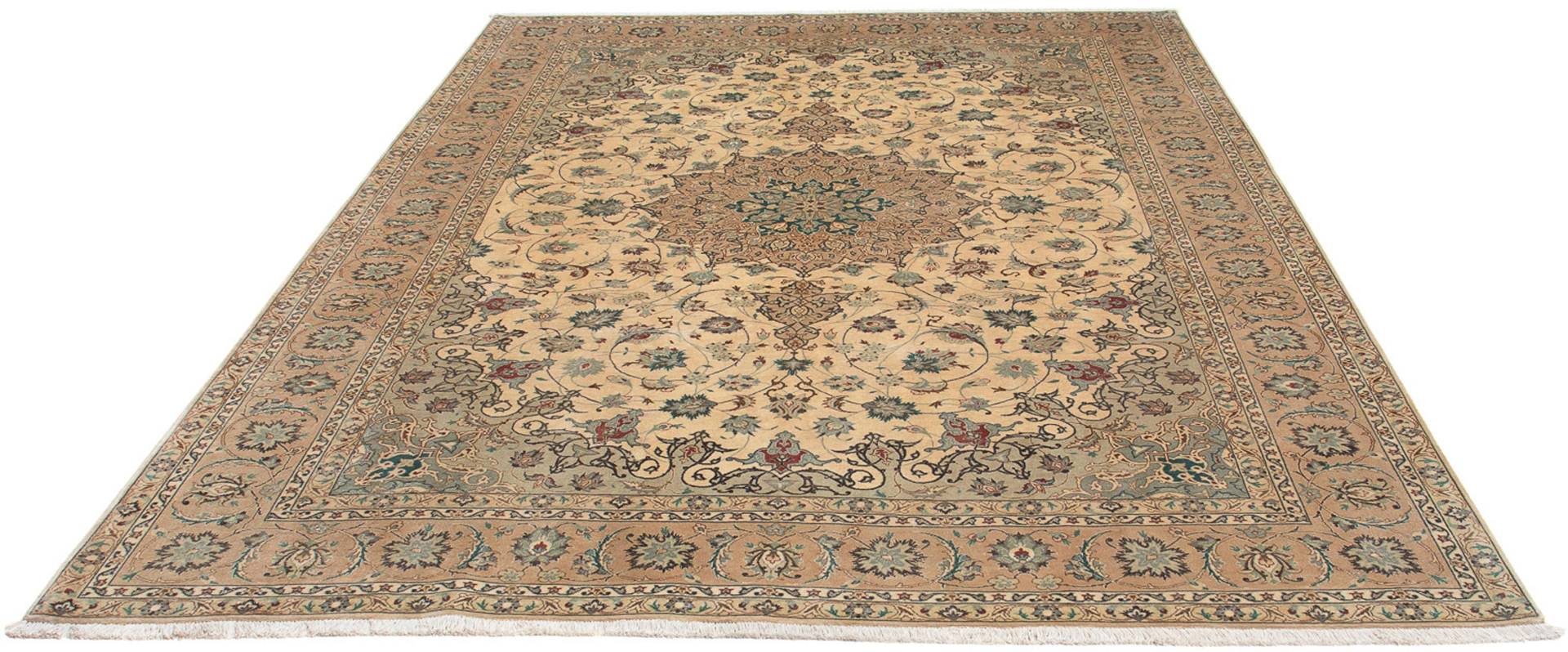 morgenland Orientteppich »Perser - Täbriz - Royal - 300 x 204 cm - beige«, rechteckig, Wohnzimmer, Handgeknüpft, Einzelstück mit Zertifikat von morgenland