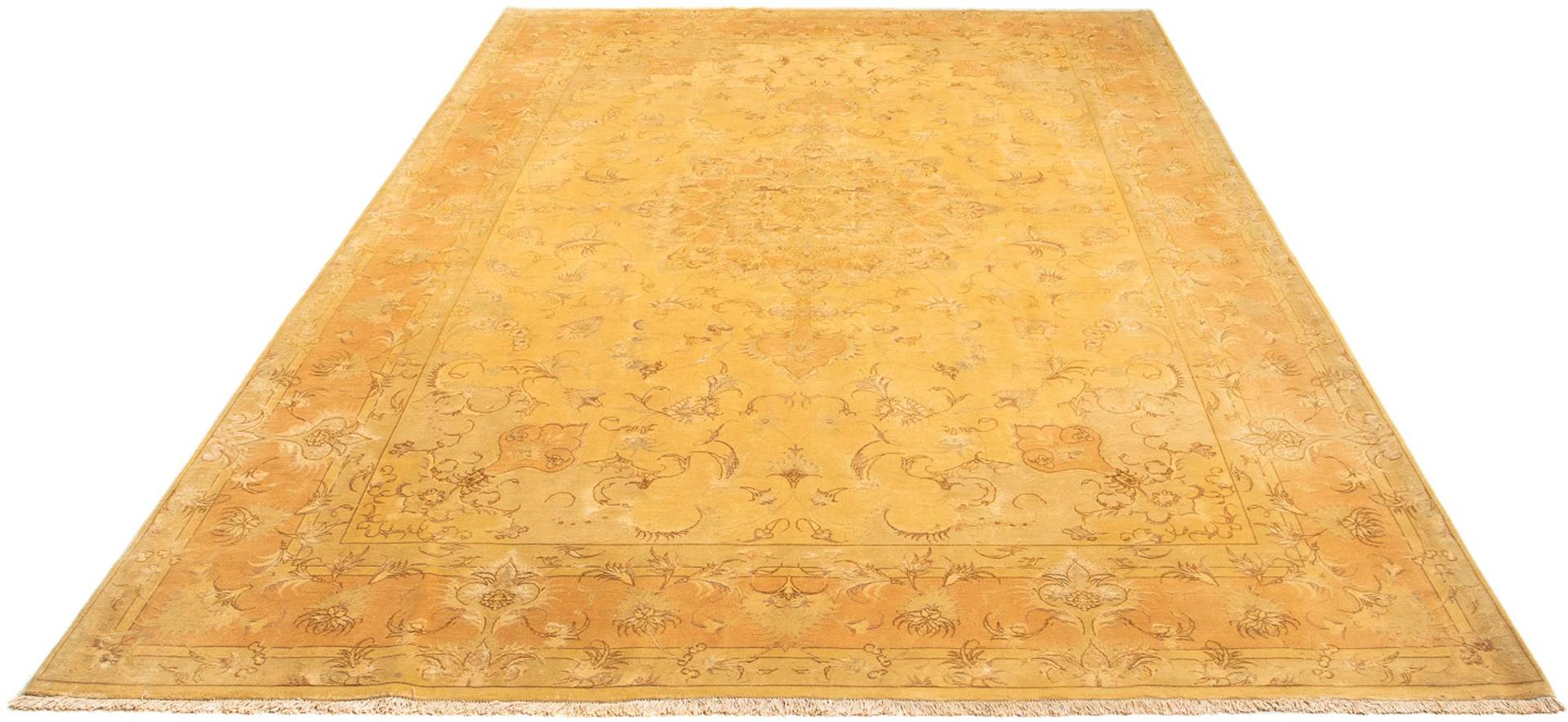 morgenland Orientteppich »Perser - Täbriz - Royal - 302 x 198 cm - gold«, rechteckig, Wohnzimmer, Handgeknüpft, Einzelstück mit Zertifikat von morgenland