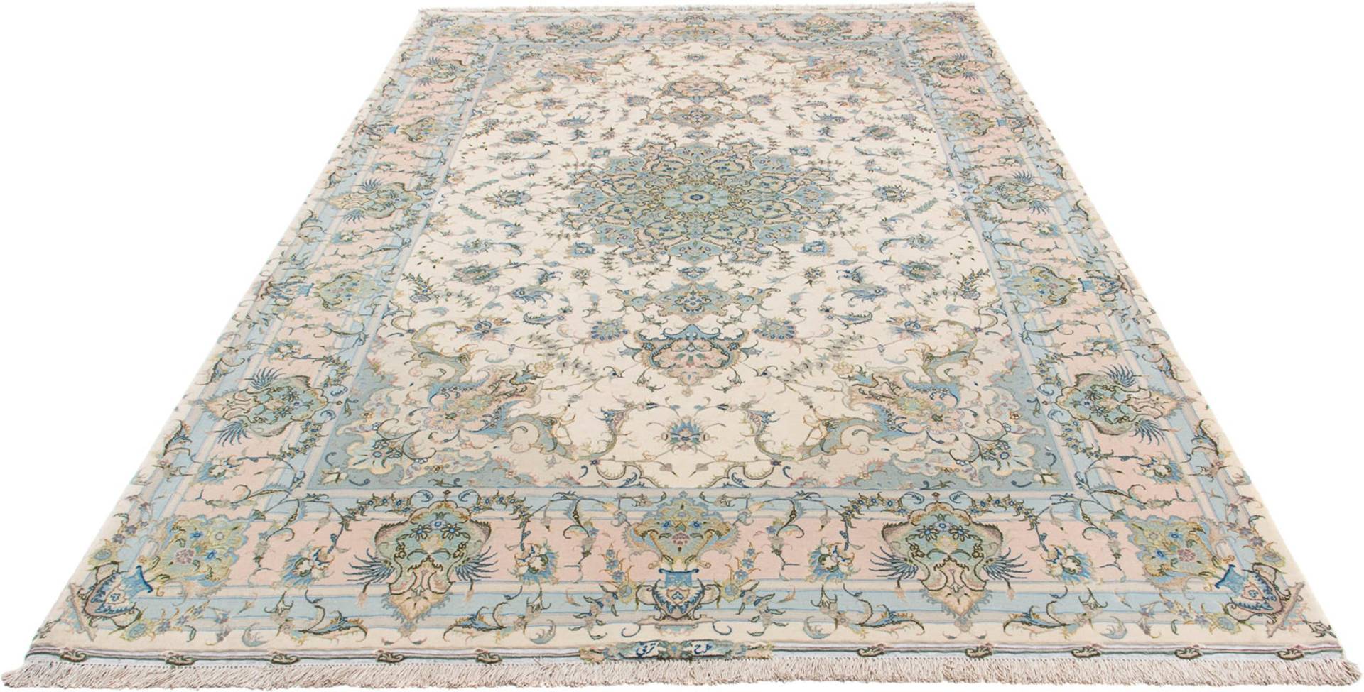 morgenland Orientteppich »Perser - Täbriz - Royal - 305 x 197 cm - beige«, rechteckig, Wohnzimmer, Handgeknüpft, Einzelstück mit Zertifikat von morgenland