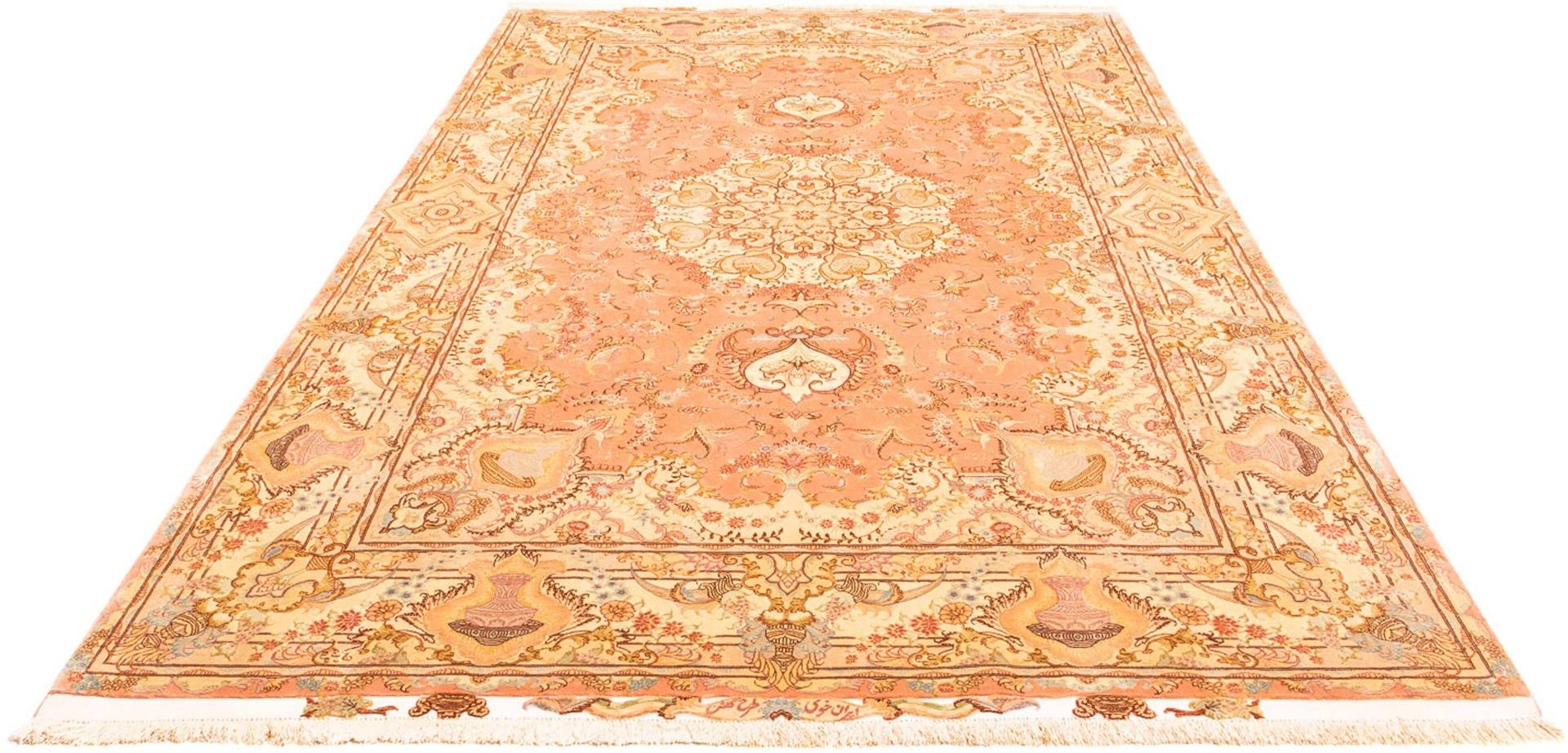 morgenland Orientteppich »Perser - Täbriz - Royal - 310 x 202 cm - beige«, rechteckig, Wohnzimmer, Handgeknüpft, Einzelstück mit Zertifikat von morgenland