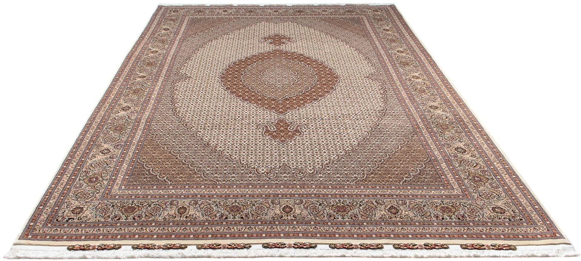 morgenland Orientteppich »Perser - Täbriz - Royal - 316 x 198 cm - beige«, rechteckig, Wohnzimmer, Handgeknüpft, Einzelstück mit Zertifikat von morgenland