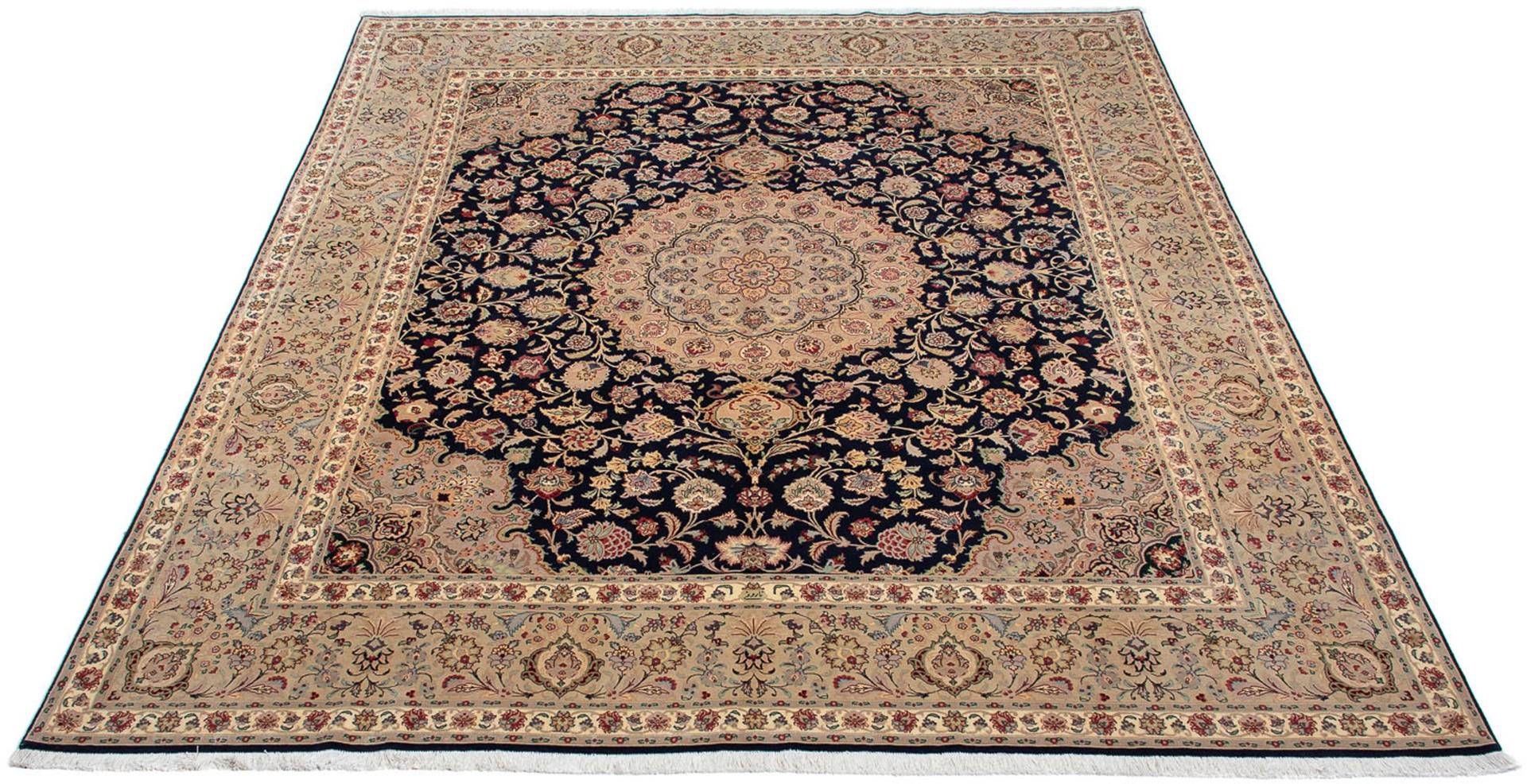 morgenland Orientteppich »Perser - Täbriz - Royal - 338 x 300 cm - dunkelblau«, rechteckig, Wohnzimmer, Handgeknüpft, Einzelstück mit Zertifikat von morgenland