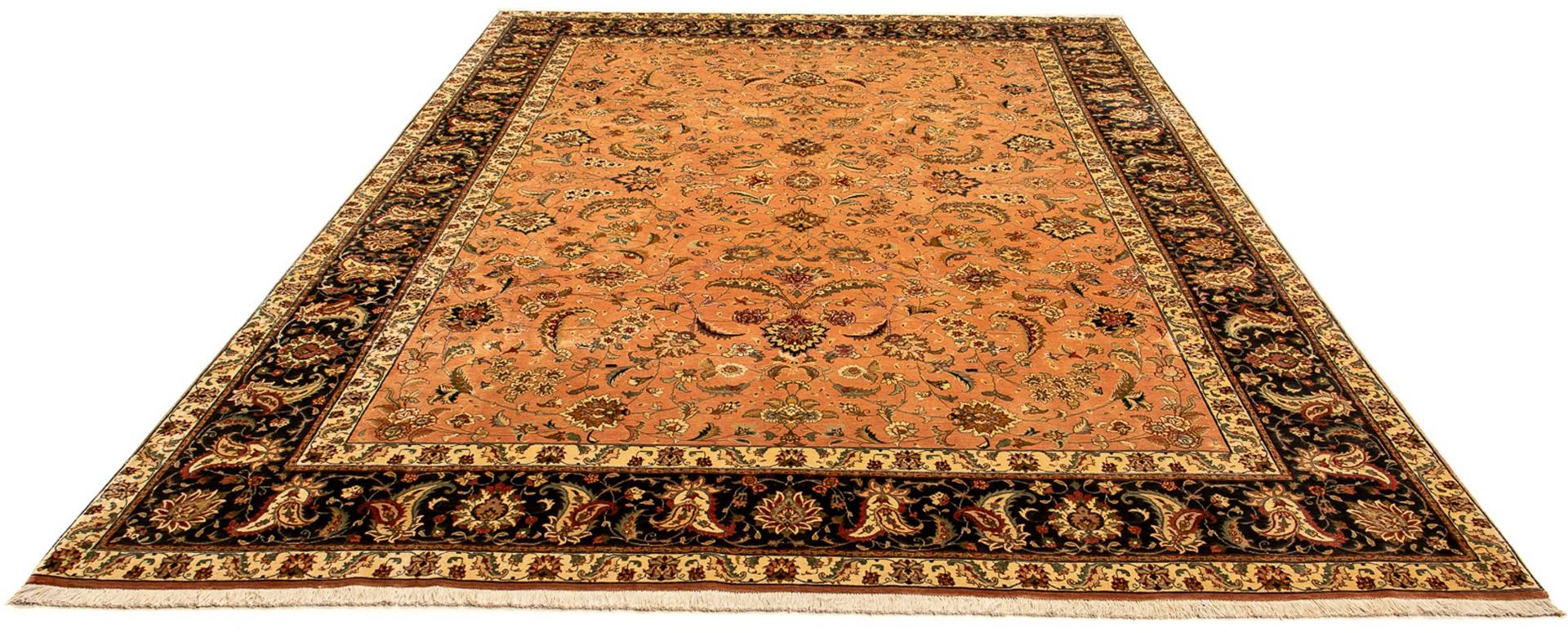 morgenland Orientteppich »Perser - Täbriz - Royal - 346 x 255 cm - hellbraun«, rechteckig, Wohnzimmer, Handgeknüpft, Einzelstück mit Zertifikat von morgenland