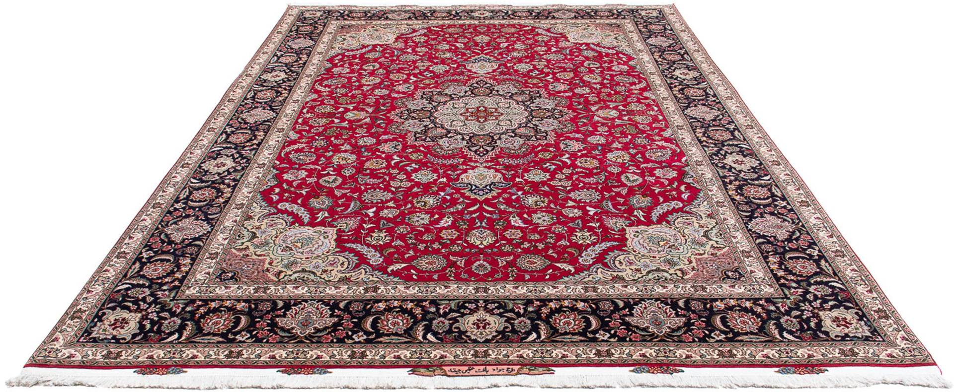 morgenland Orientteppich »Perser - Täbriz - Royal - 350 x 250 cm - rot«, rechteckig, Wohnzimmer, Handgeknüpft, Einzelstück mit Zertifikat von morgenland