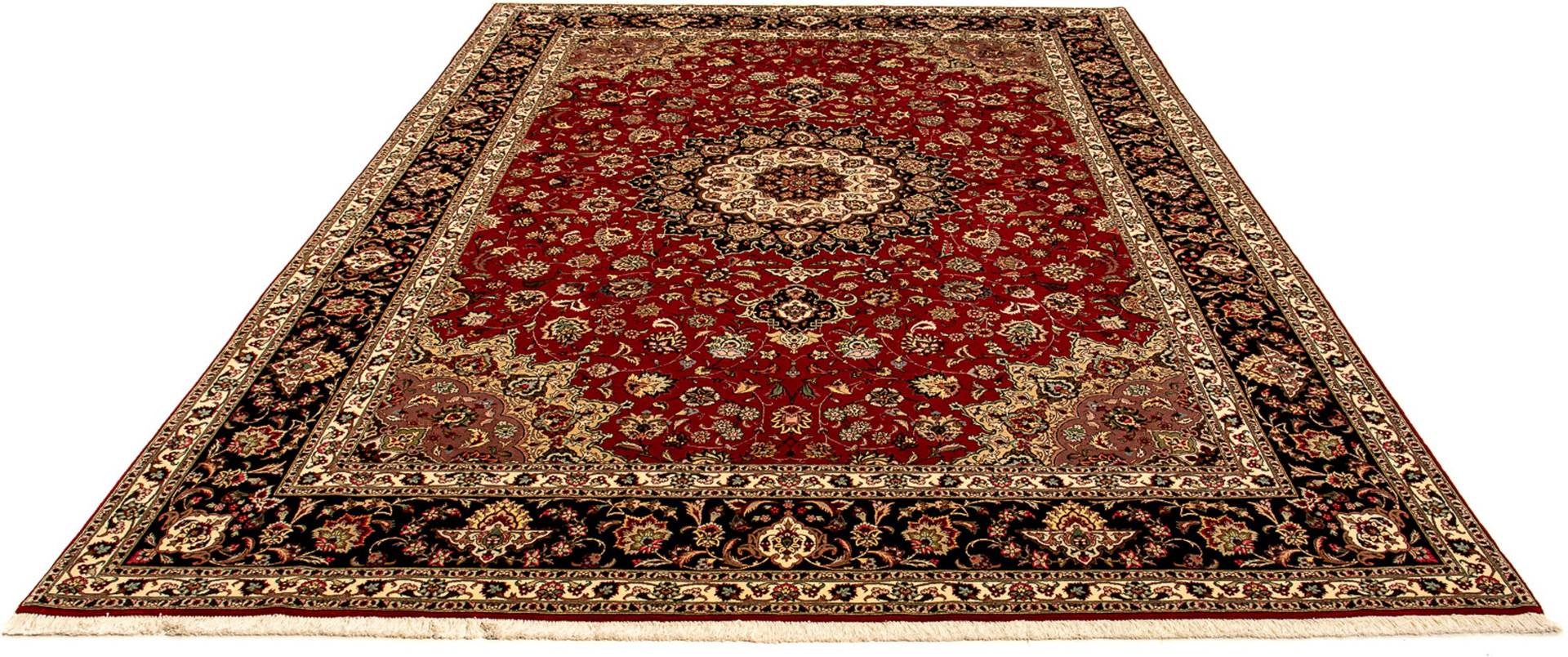 morgenland Orientteppich »Perser - Täbriz - Royal - 358 x 250 cm - rot«, rechteckig, Wohnzimmer, Handgeknüpft, Einzelstück mit Zertifikat von morgenland