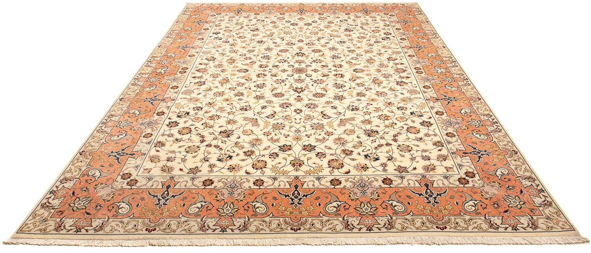 morgenland Orientteppich »Perser - Täbriz - Royal - 370 x 250 cm - beige«, rechteckig, Wohnzimmer, Handgeknüpft, Einzelstück mit Zertifikat von morgenland