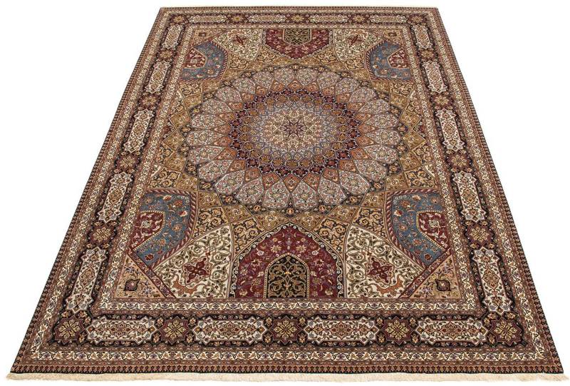 morgenland Orientteppich »Perser - Täbriz - Royal - 396 x 300 cm - mehrfarbig«, rechteckig, 7 mm Höhe, Wohnzimmer, Handgeknüpft, Einzelstück mit Zertifikat von morgenland