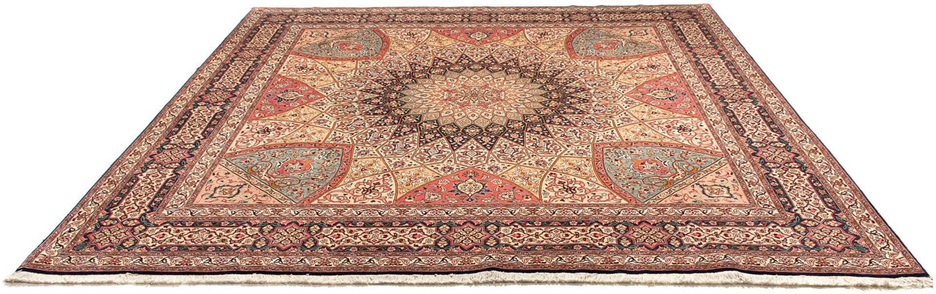 morgenland Orientteppich »Perser - Täbriz - Royal quadratisch - 253 x 250 cm - mehrfarbig«, quadratisch, Wohnzimmer, Handgeknüpft, Einzelstück mit Zertifikat von morgenland