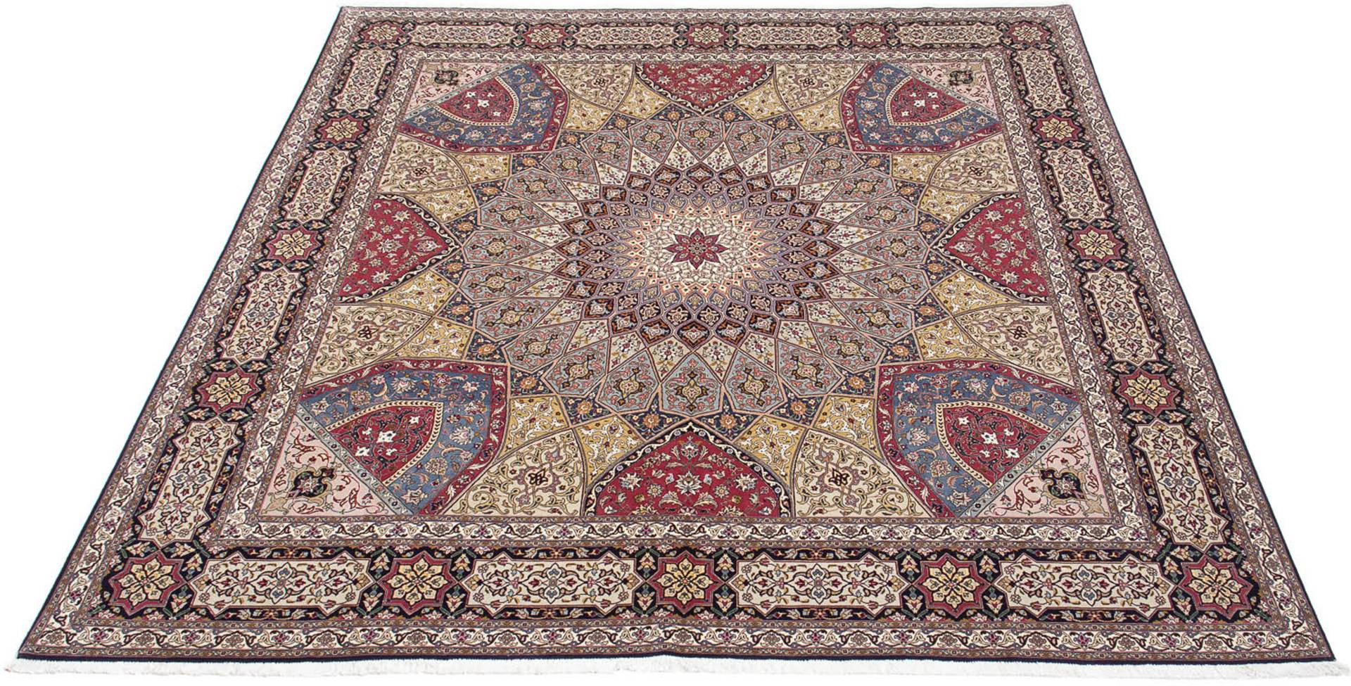 morgenland Orientteppich »Perser - Täbriz - Royal quadratisch - 307 x 300 cm - mehrfarbig«, quadratisch, 7 mm Höhe, Wohnzimmer, Handgeknüpft, Einzelstück mit Zertifikat von morgenland