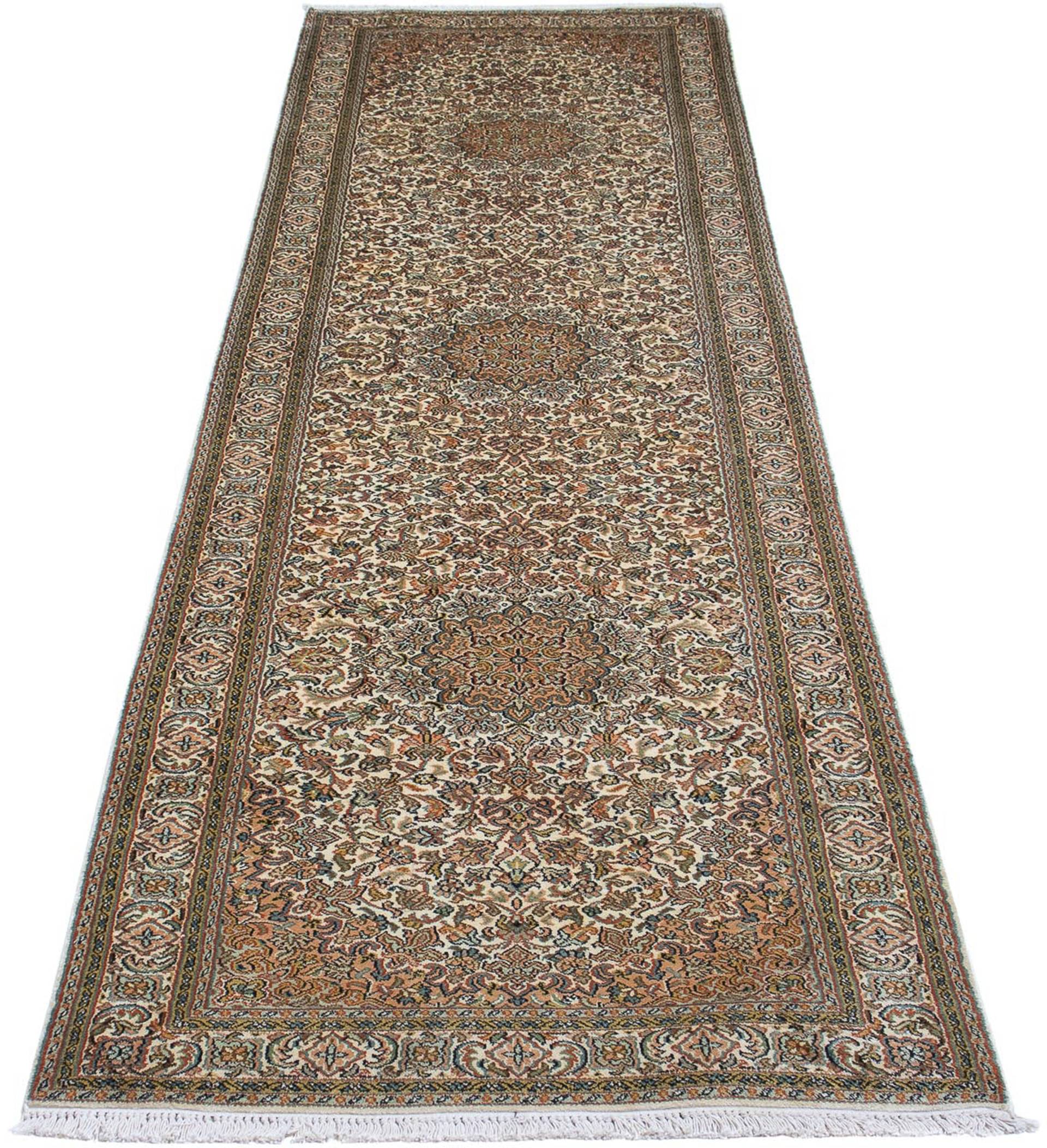 morgenland Seidenteppich »Seiden - Kaschmir Seide - 316 x 81 cm - beige«, rechteckig, Wohnzimmer, Handgeknüpft, Einzelstück mit Zertifikat von morgenland