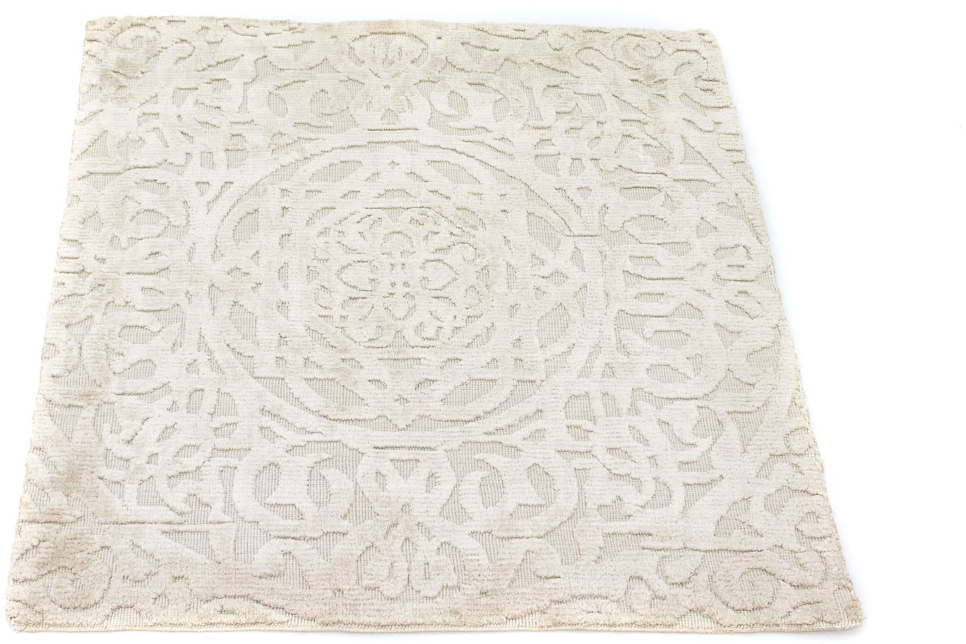 morgenland Teppich »Designer Teppich handgewebt beige«, quadratisch, Viskose von morgenland