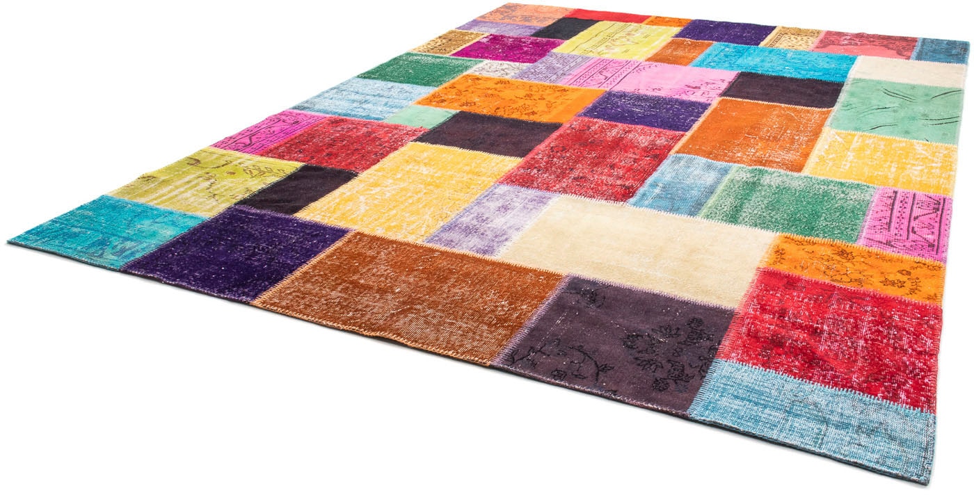 morgenland Teppich »Patchwork - 365 x 275 cm - mehrfarbig«, rechteckig, 7 mm Höhe, Wohnzimmer, Handgeknüpft, Einzelstück mit Zertifikat von morgenland