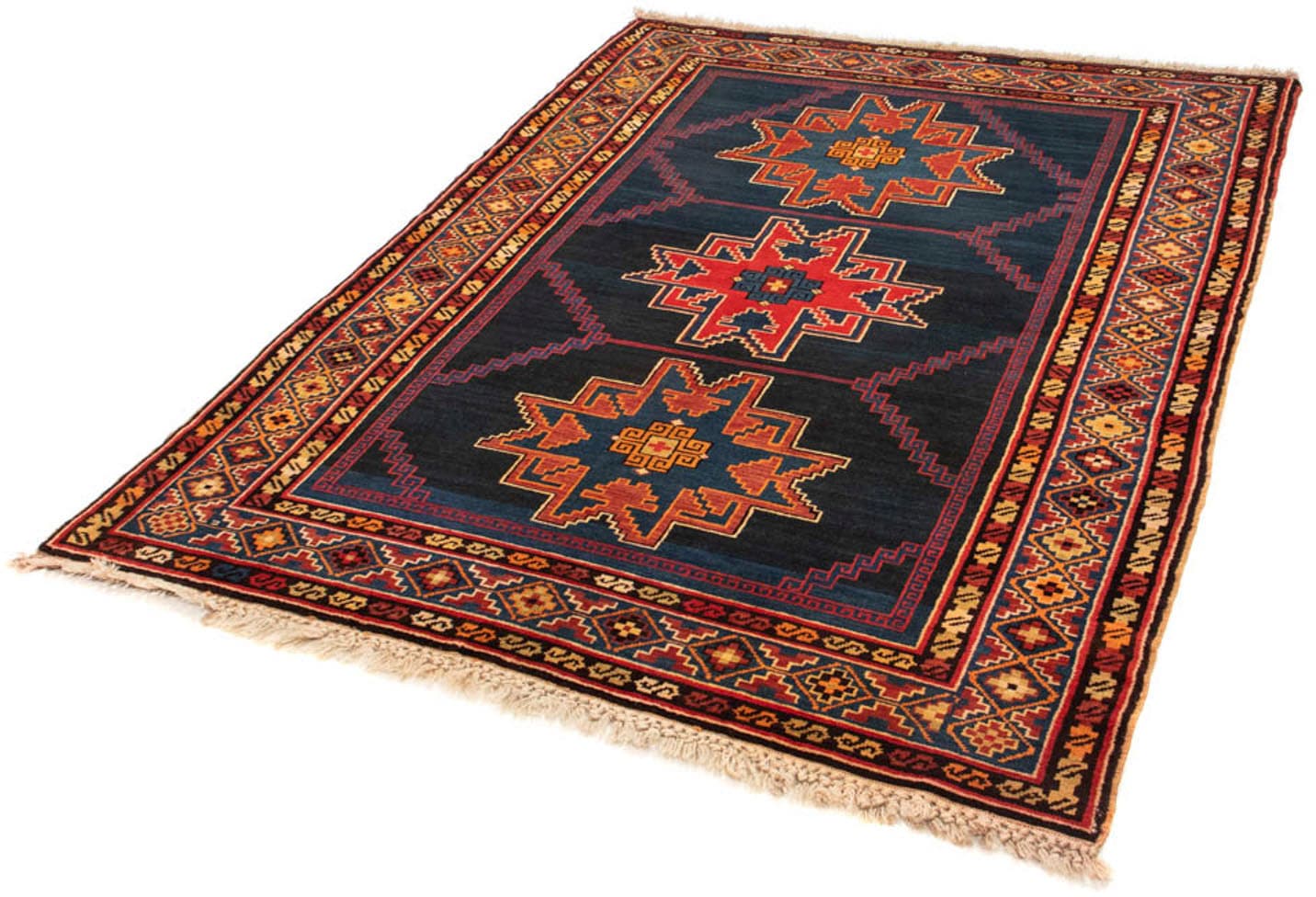 morgenland Wollteppich »Ardebil Medaillon Blu scuro 173 x 128 cm«, rechteckig, Unikat mit Zertifikat von morgenland