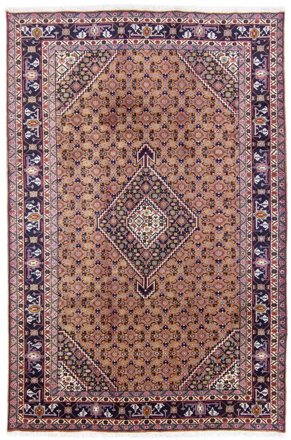 morgenland Wollteppich »Ardebil Medaillon Marrone chiaro 300 x 200 cm«, rechteckig, Unikat mit Zertifikat von morgenland