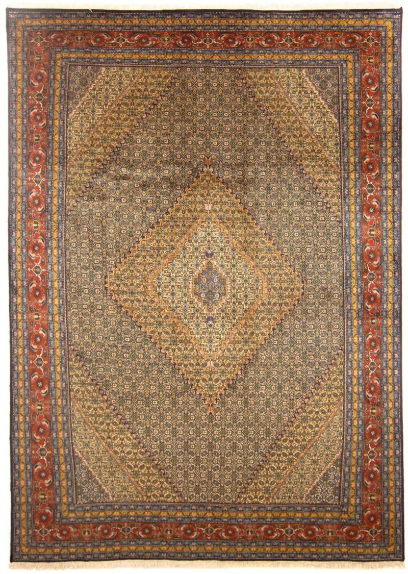 morgenland Wollteppich »Ardebil Medaillon Marrone chiaro 340 x 245 cm«, rechteckig, 10 mm Höhe, Unikat mit Zertifikat von morgenland