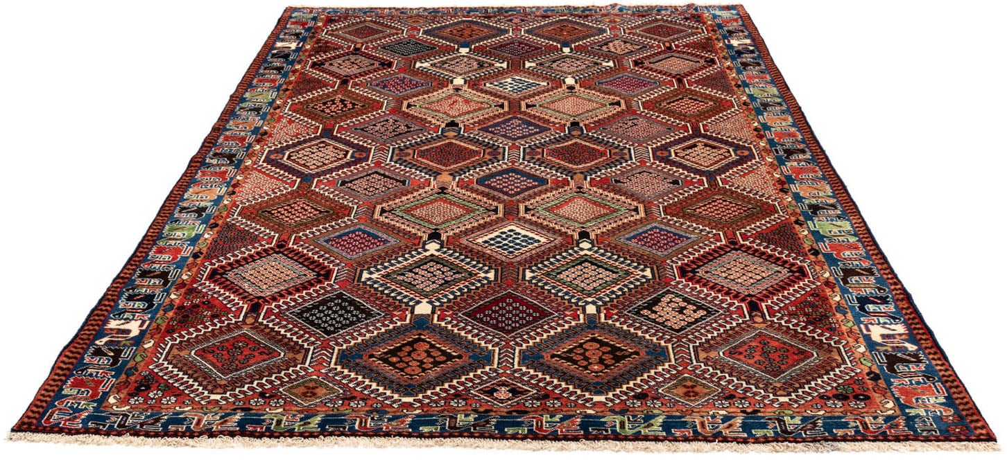 morgenland Wollteppich »Bachtiar Felder Blu scuro 355 x 260 cm«, rechteckig, Unikat mit Zertifikat von morgenland