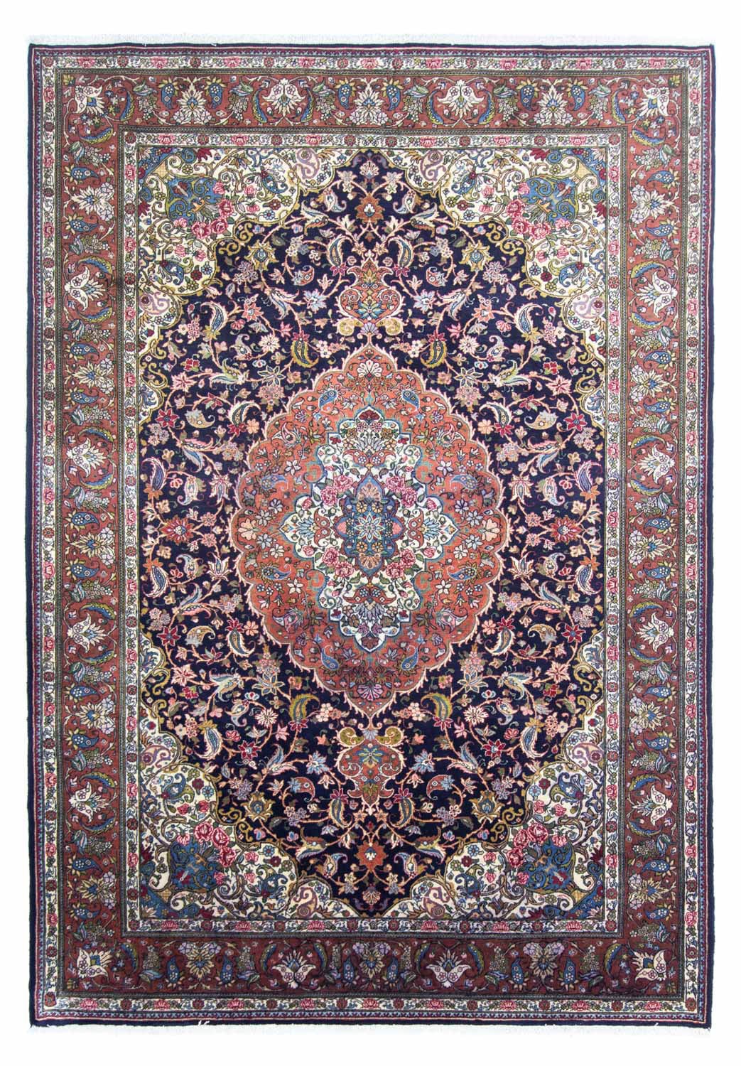 morgenland Wollteppich »Bachtiar Medaillon Blu scuro 289 x 205 cm«, rechteckig, Unikat mit Zertifikat von morgenland