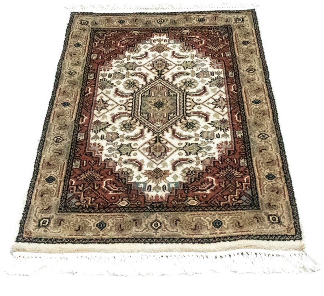 morgenland Wollteppich »Bidjar Geometrisch Beige 90 x 60 cm«, rechteckig, 15 mm Höhe, Handgeknüpft von morgenland