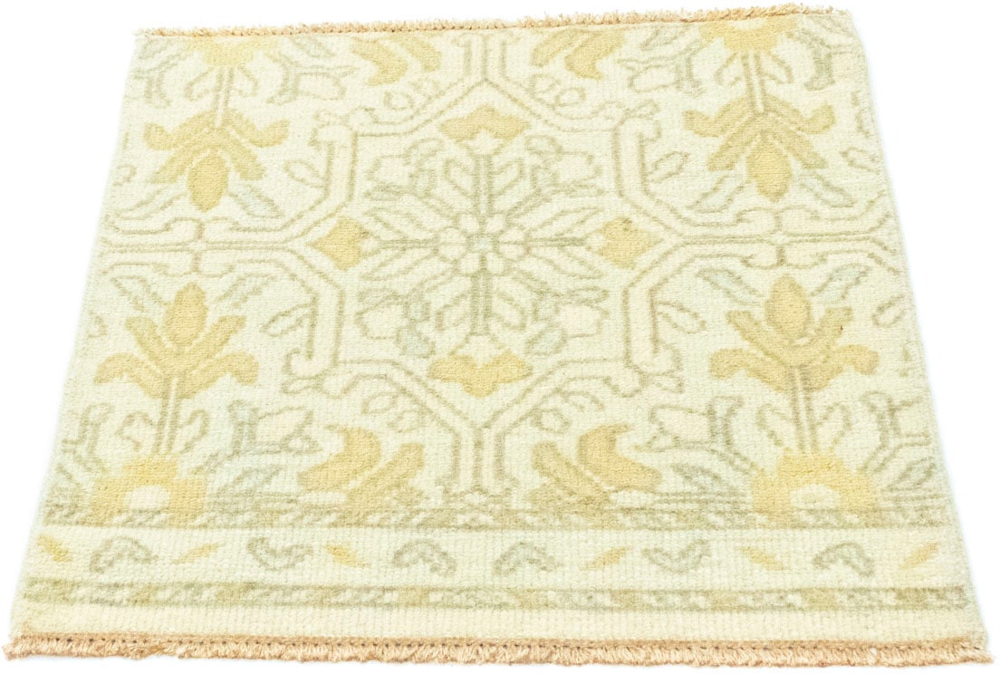 morgenland Wollteppich »Designer Teppich handgeknüpft beige«, quadratisch, handgeknüpft von morgenland