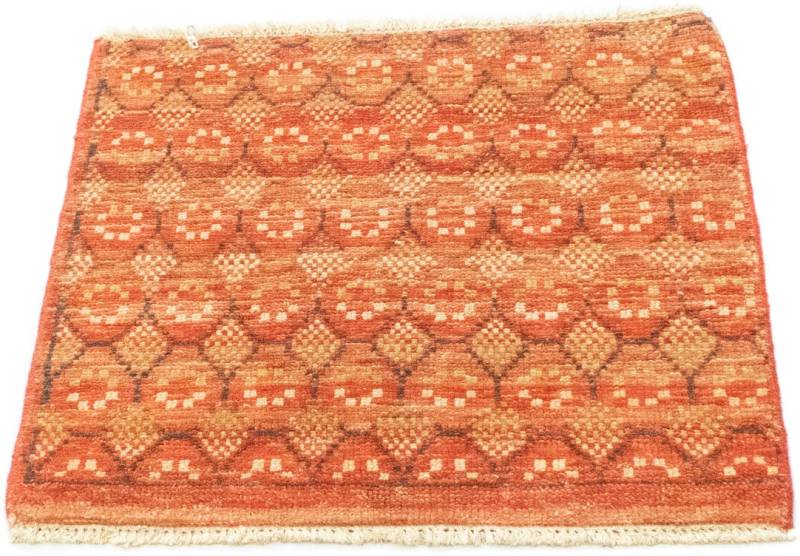 morgenland Wollteppich »Designer Teppich handgeknüpft orange«, quadratisch, 6 mm Höhe, handgeknüpft von morgenland