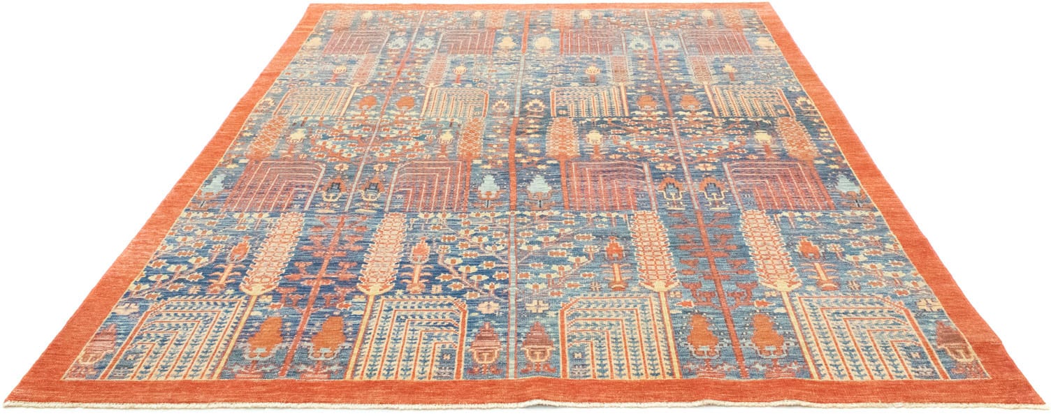 morgenland Wollteppich »Designer Teppich handgeknüpft orange«, rechteckig, 6 mm Höhe, handgeknüpft von morgenland