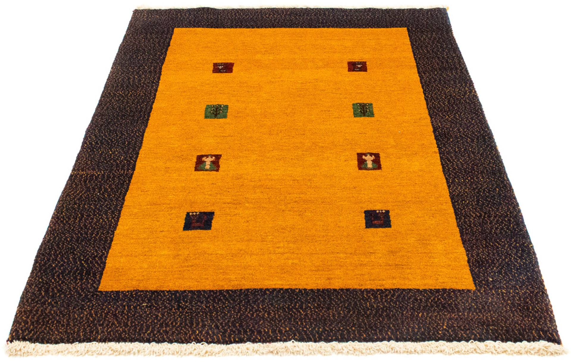 morgenland Wollteppich »Gabbeh - Loribaft Perser - 150 x 107 cm - gold«, rechteckig, Wohnzimmer, Handgeknüpft, Einzelstück mit Zertifikat von morgenland