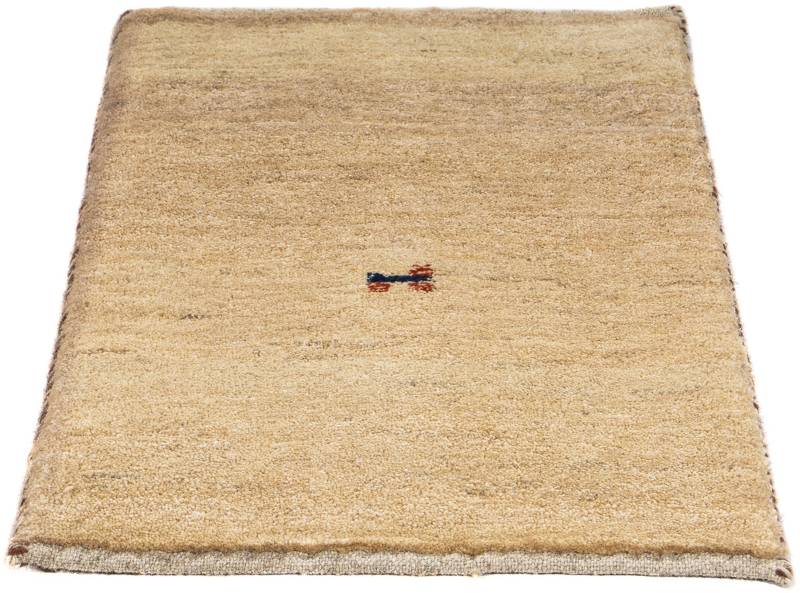 morgenland Wollteppich »Gabbeh - Loribaft Perser - 60 x 40 cm - beige«, rechteckig, 12 mm Höhe, Wohnzimmer, Handgeknüpft, Einzelstück mit Zertifikat von morgenland