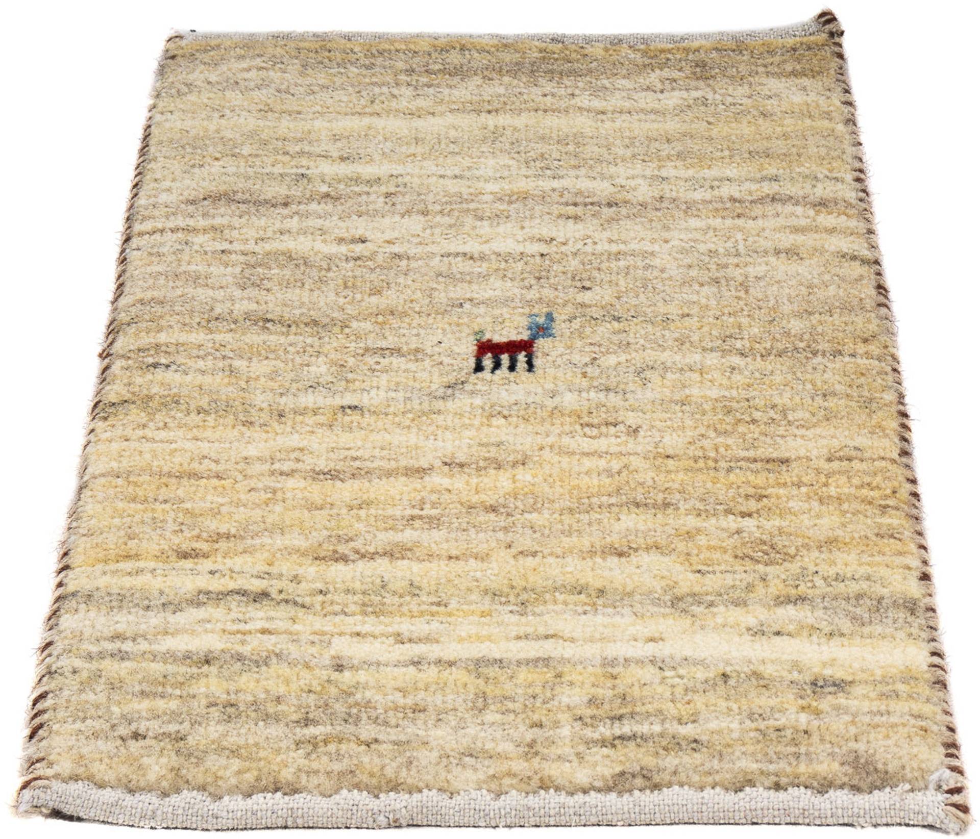 morgenland Wollteppich »Gabbeh - Loribaft Perser - 60 x 40 cm - beige«, rechteckig, Wohnzimmer, Handgeknüpft, Einzelstück mit Zertifikat von morgenland