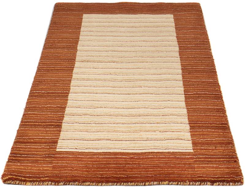 morgenland Wollteppich »Gabbeh - Loribaft Softy - 132 x 72 cm - beige«, rechteckig, 12 mm Höhe, Wohnzimmer, Einzelstück von morgenland