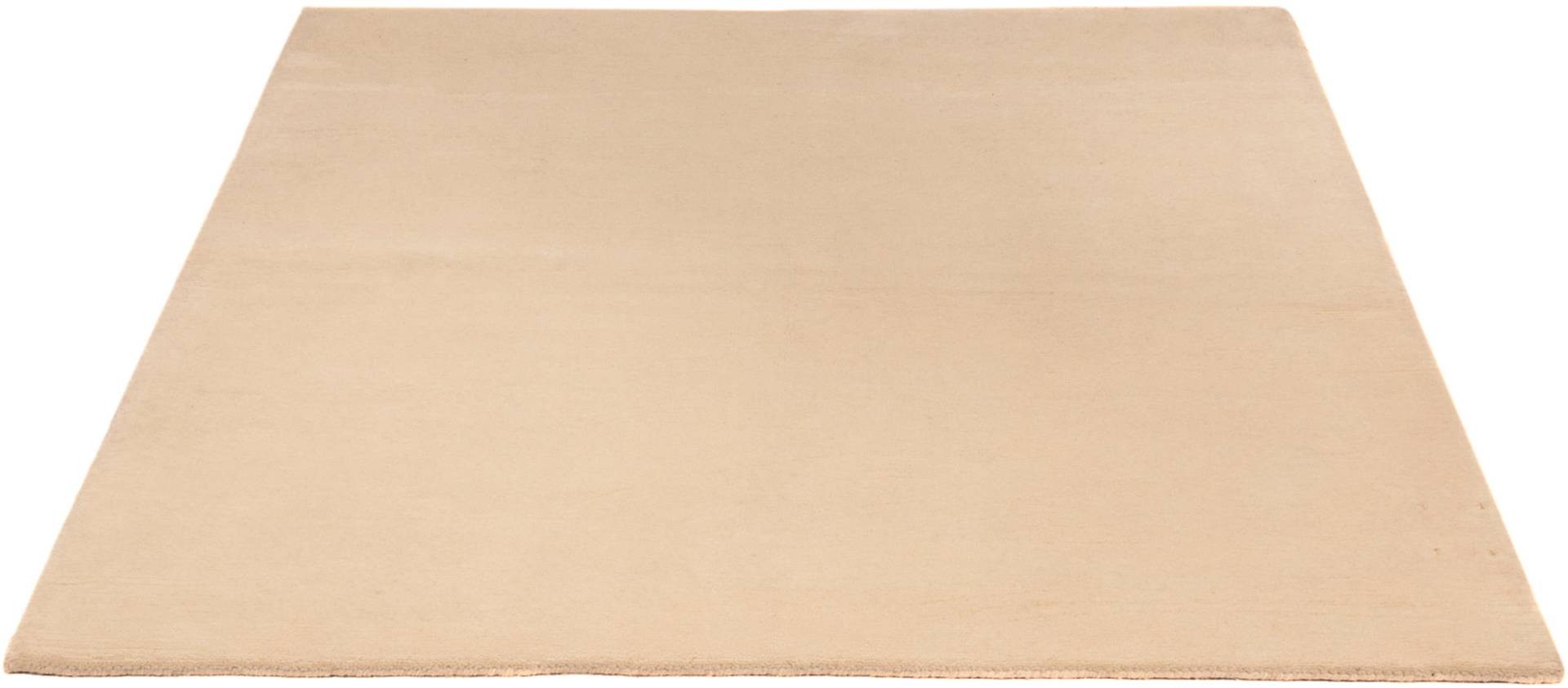 morgenland Wollteppich »Gabbeh - Loribaft Softy quadratisch - 140 x 126 cm - beige«, quadratisch, 12 mm Höhe, Wohnzimmer, Einzelstück von morgenland