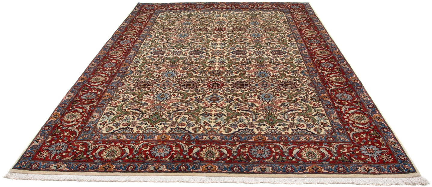 morgenland Wollteppich »Golpayegan Blumenmuster Beige 306 x 207 cm«, rechteckig, Unikat mit Zertifikat von morgenland