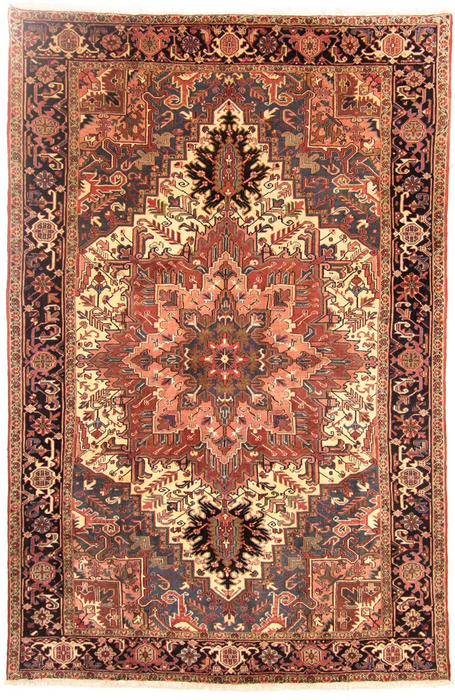 morgenland Wollteppich »Heriz Medaillon Ruggine 341 x 252 cm«, rechteckig, Unikat mit Zertifikat von morgenland