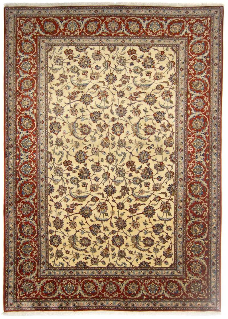 morgenland Wollteppich »Isfahan Durchgemustert Beige 367 x 253 cm«, rechteckig, Unikat mit Zertifikat von morgenland