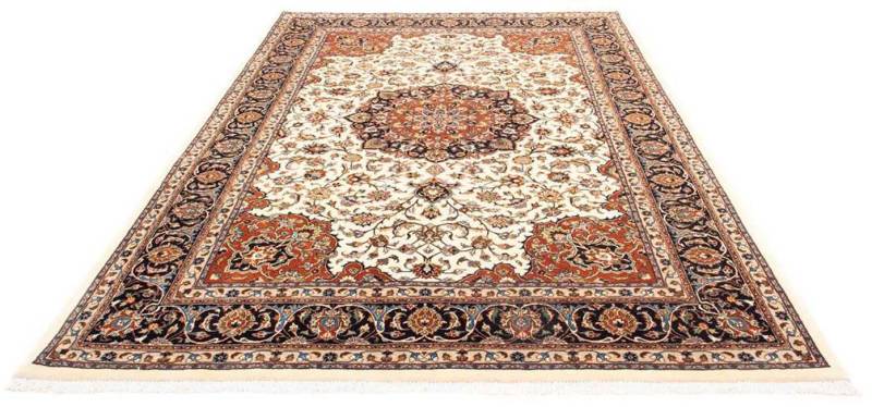 morgenland Wollteppich »Kaschmar Blumenmuster Beige 270 x 215 cm«, rechteckig, 10 mm Höhe, Unikat mit Zertifikat von morgenland