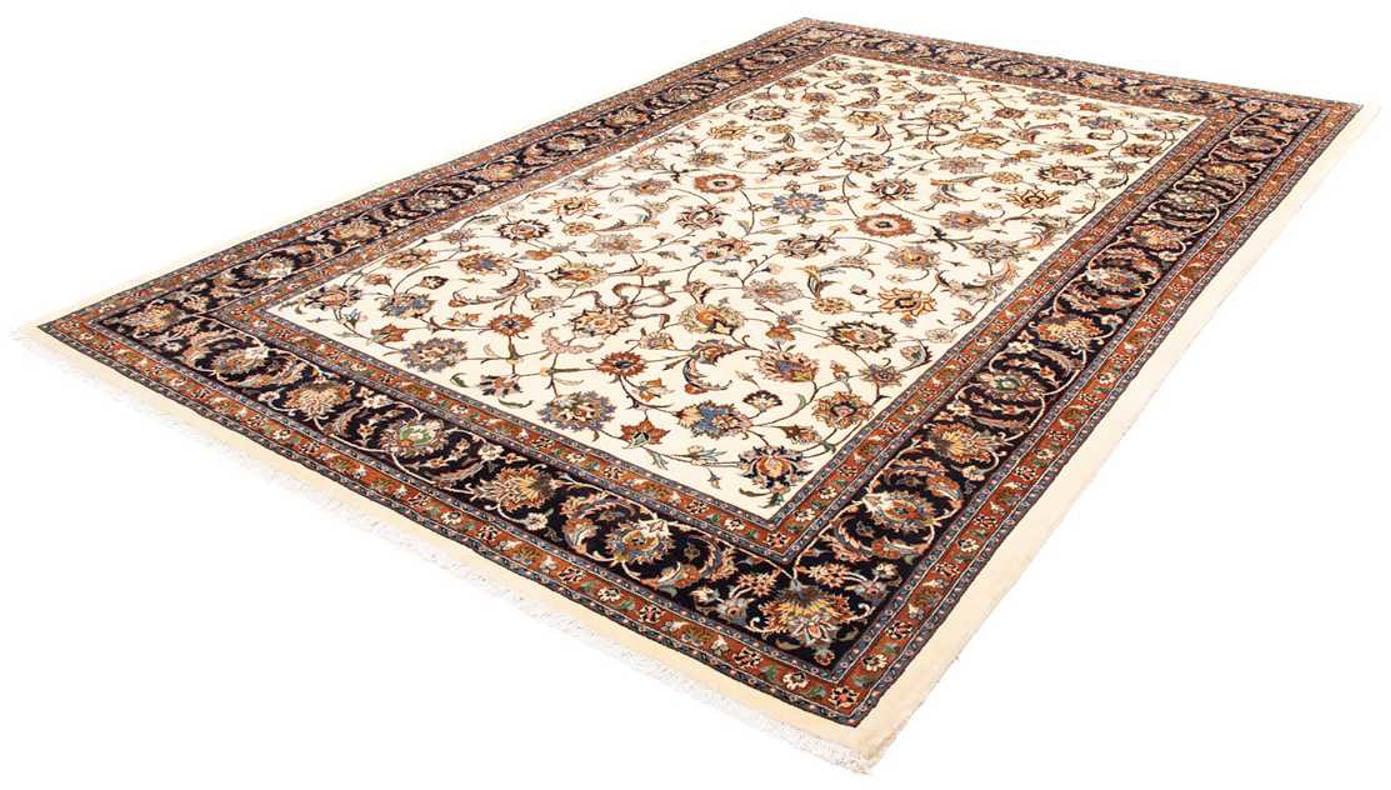 morgenland Wollteppich »Kaschmar Blumenmuster Beige 281 x 204 cm«, rechteckig, Unikat mit Zertifikat von morgenland