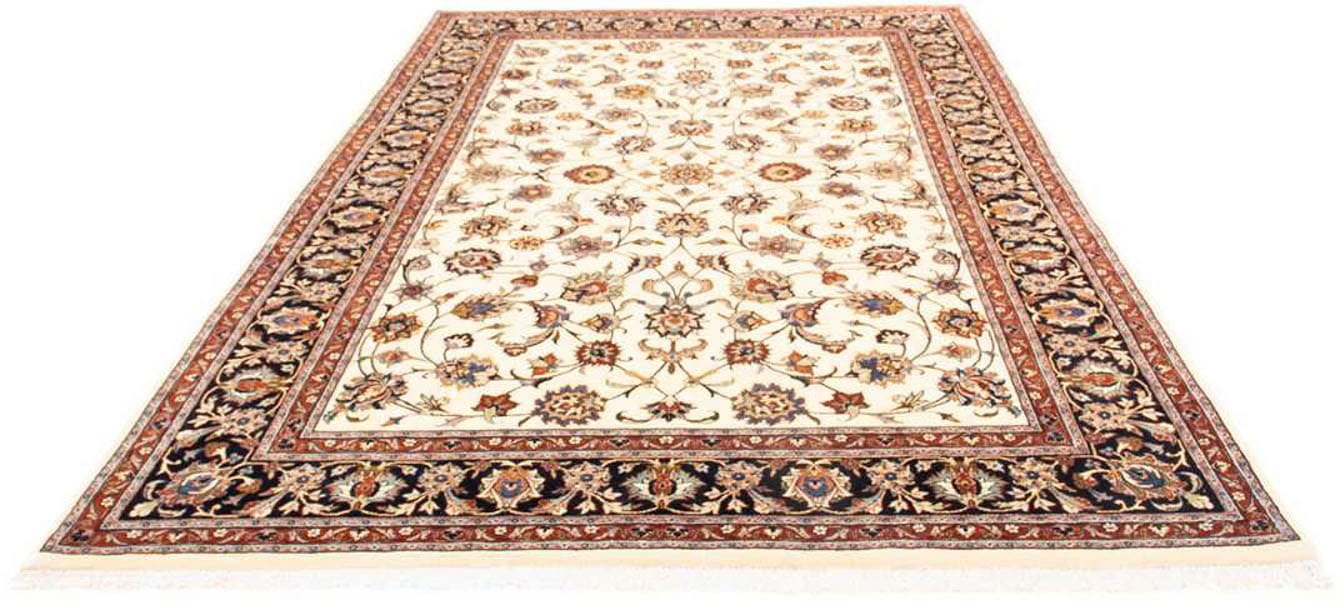 morgenland Wollteppich »Kaschmar Blumenmuster Beige 285 x 200 cm«, rechteckig, Unikat mit Zertifikat von morgenland