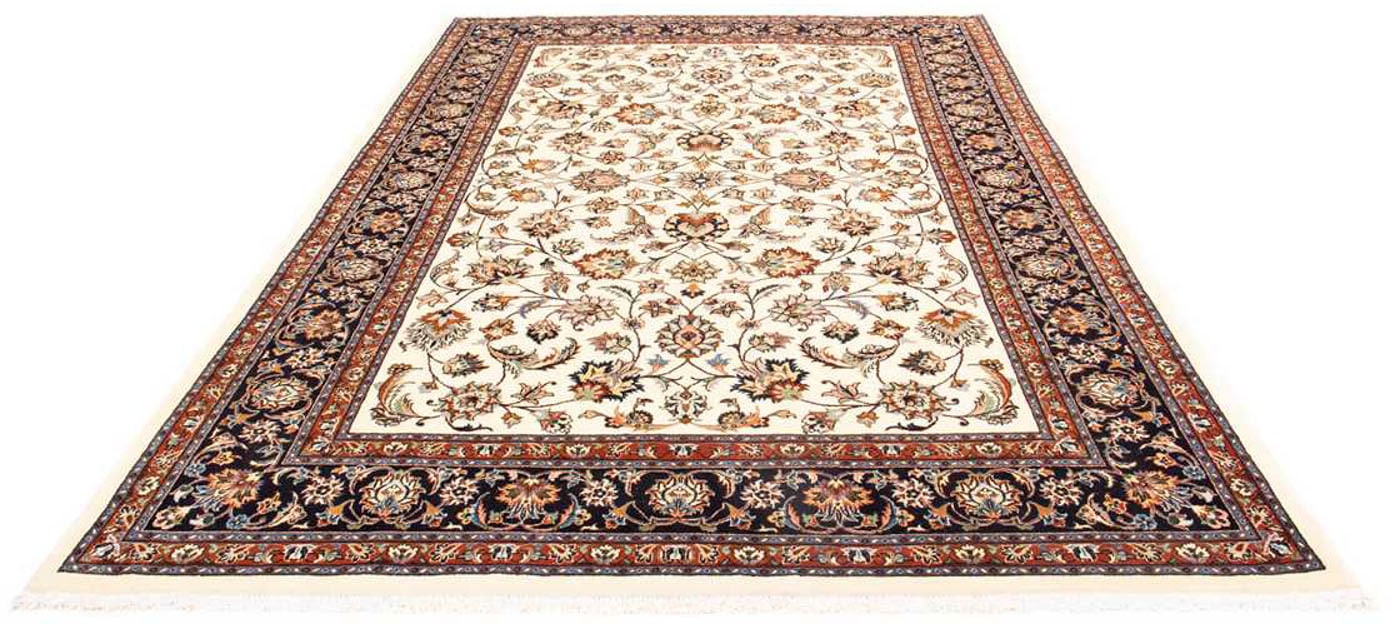 morgenland Wollteppich »Kaschmar Blumenmuster Beige 289 x 197 cm«, rechteckig, Unikat mit Zertifikat von morgenland