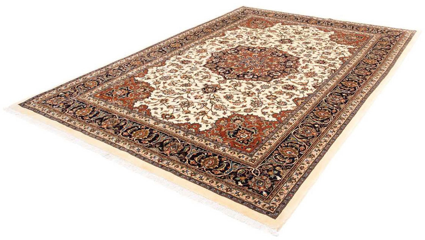 morgenland Wollteppich »Kaschmar Blumenmuster Beige 295 x 205 cm«, rechteckig, Unikat mit Zertifikat von morgenland