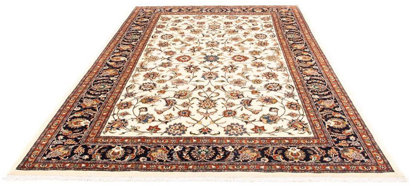 morgenland Wollteppich »Kaschmar Blumenmuster Beige 296 x 202 cm«, rechteckig, Unikat mit Zertifikat von morgenland