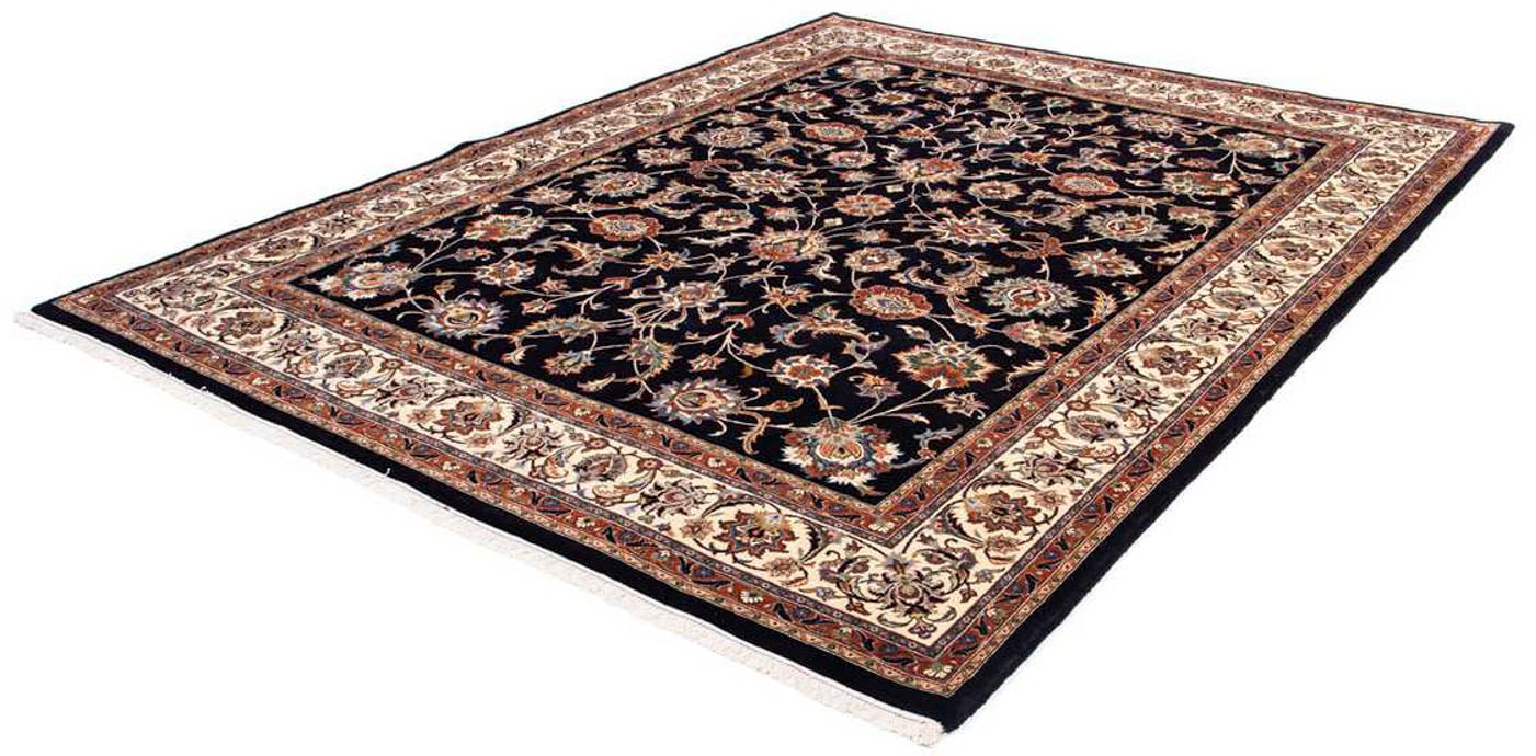 morgenland Wollteppich »Kaschmar Blumenmuster Blu scuro 280 x 221 cm«, rechteckig, Unikat mit Zertifikat von morgenland