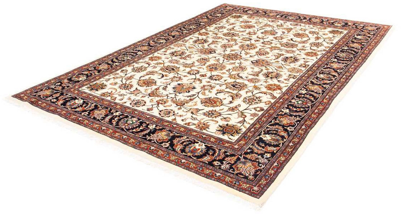 morgenland Wollteppich »Kaschmar Blumenmuster Blu scuro 297 x 203 cm«, rechteckig, Unikat mit Zertifikat von morgenland