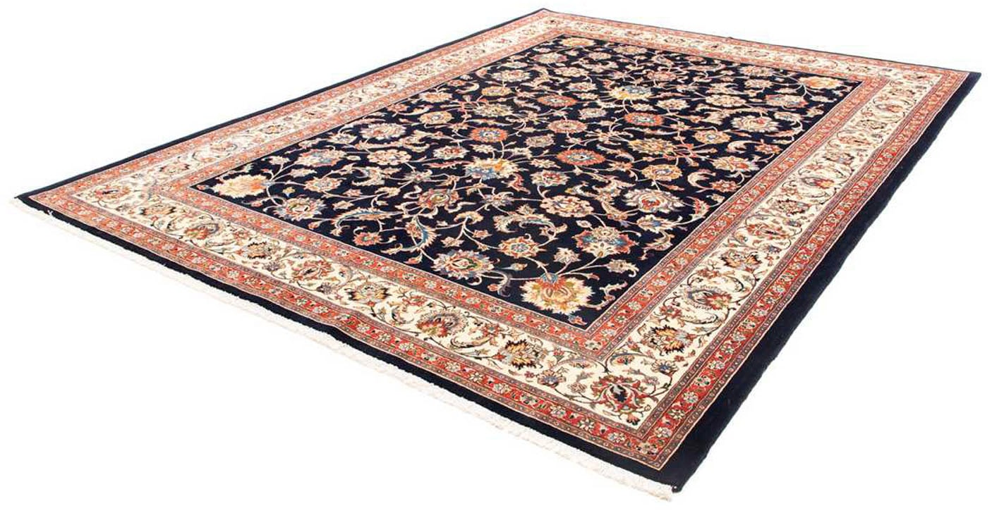 morgenland Wollteppich »Kaschmar Blumenmuster Blu scuro 348 x 252 cm«, rechteckig, Unikat mit Zertifikat von morgenland