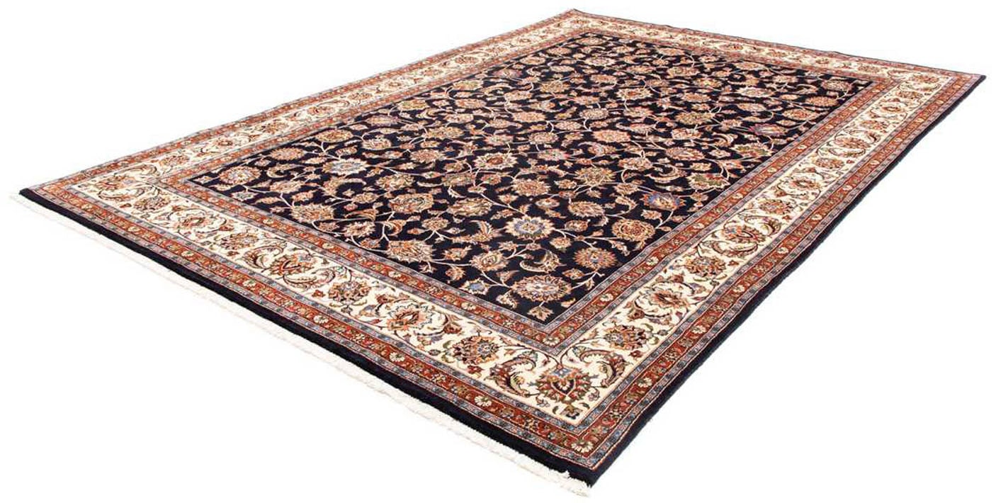 morgenland Wollteppich »Kaschmar Blumenmuster Blu scuro 348 x 253 cm«, rechteckig, Unikat mit Zertifikat von morgenland